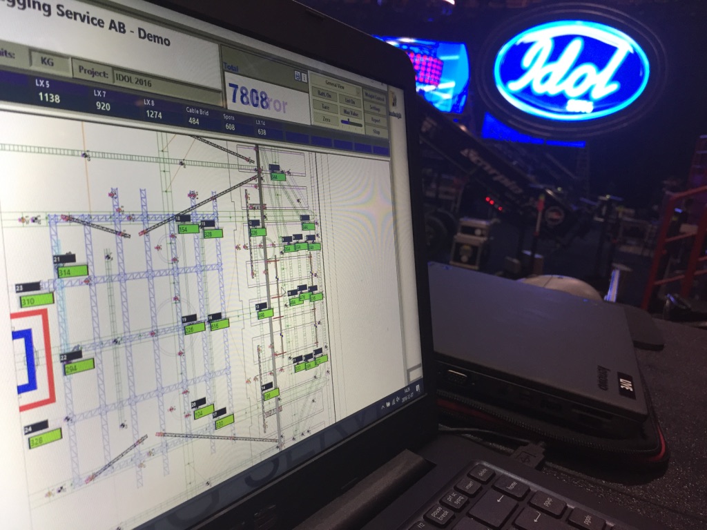 Stage rigging for Swedish Idol Final